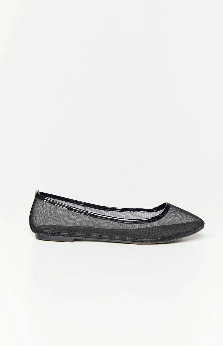 Therapy Arlo Black Crinkle Patent PU Ballet Flats