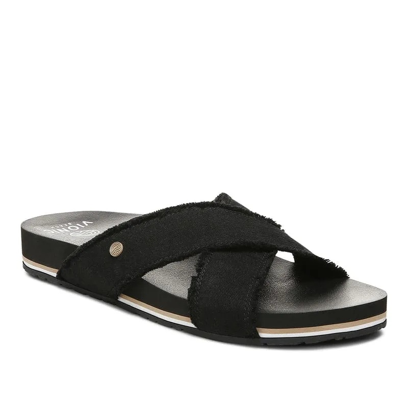 Vionic Women's Boardwalk Panama Slide Sandals- Black