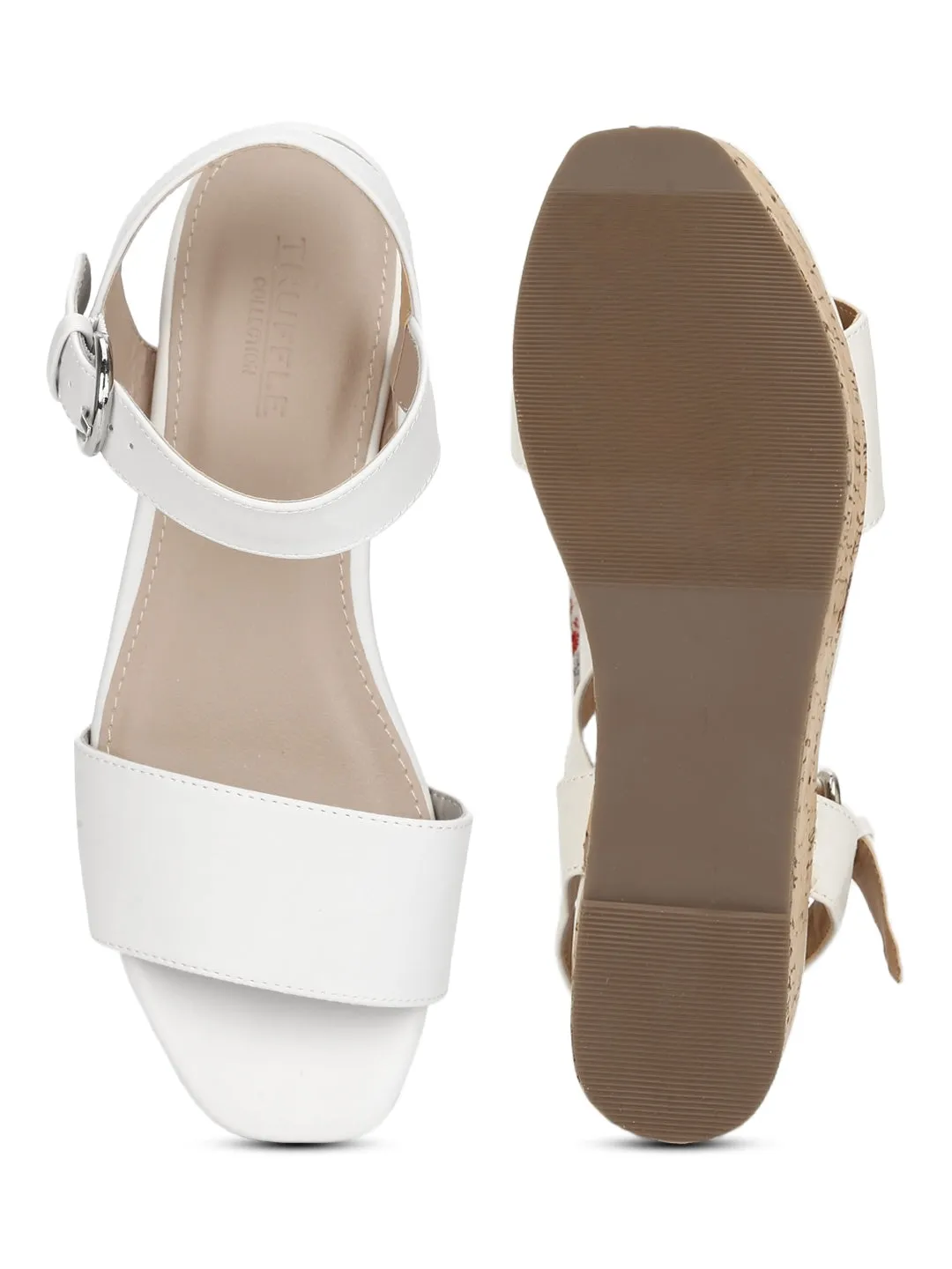 White Pu Platform Heels